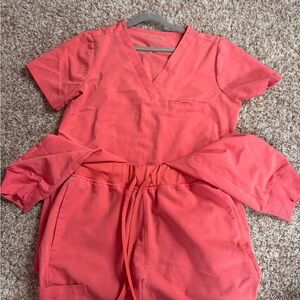 Women's Coral Scrub Set